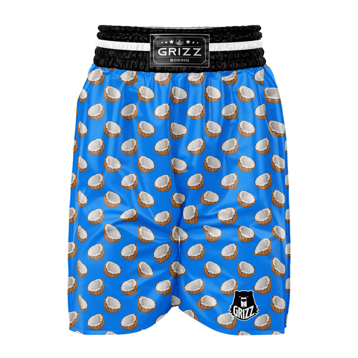 Coconut Blue Print Pattern Boxing Shorts-grizzshop