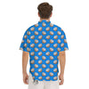 Coconut Blue Print Pattern Men's Short Sleeve Shirts-grizzshop