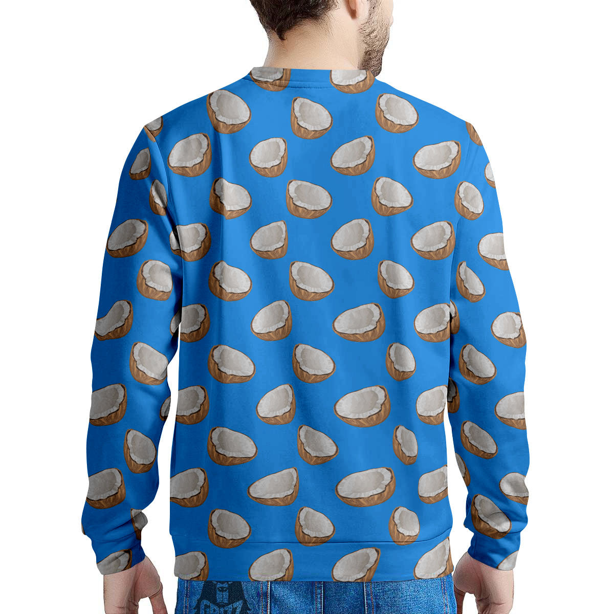 Coconut Blue Print Pattern Men's Sweatshirt-grizzshop