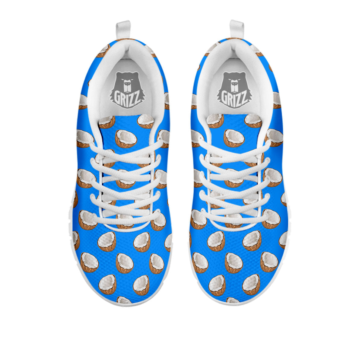 Coconut Blue Print Pattern White Sneaker-grizzshop