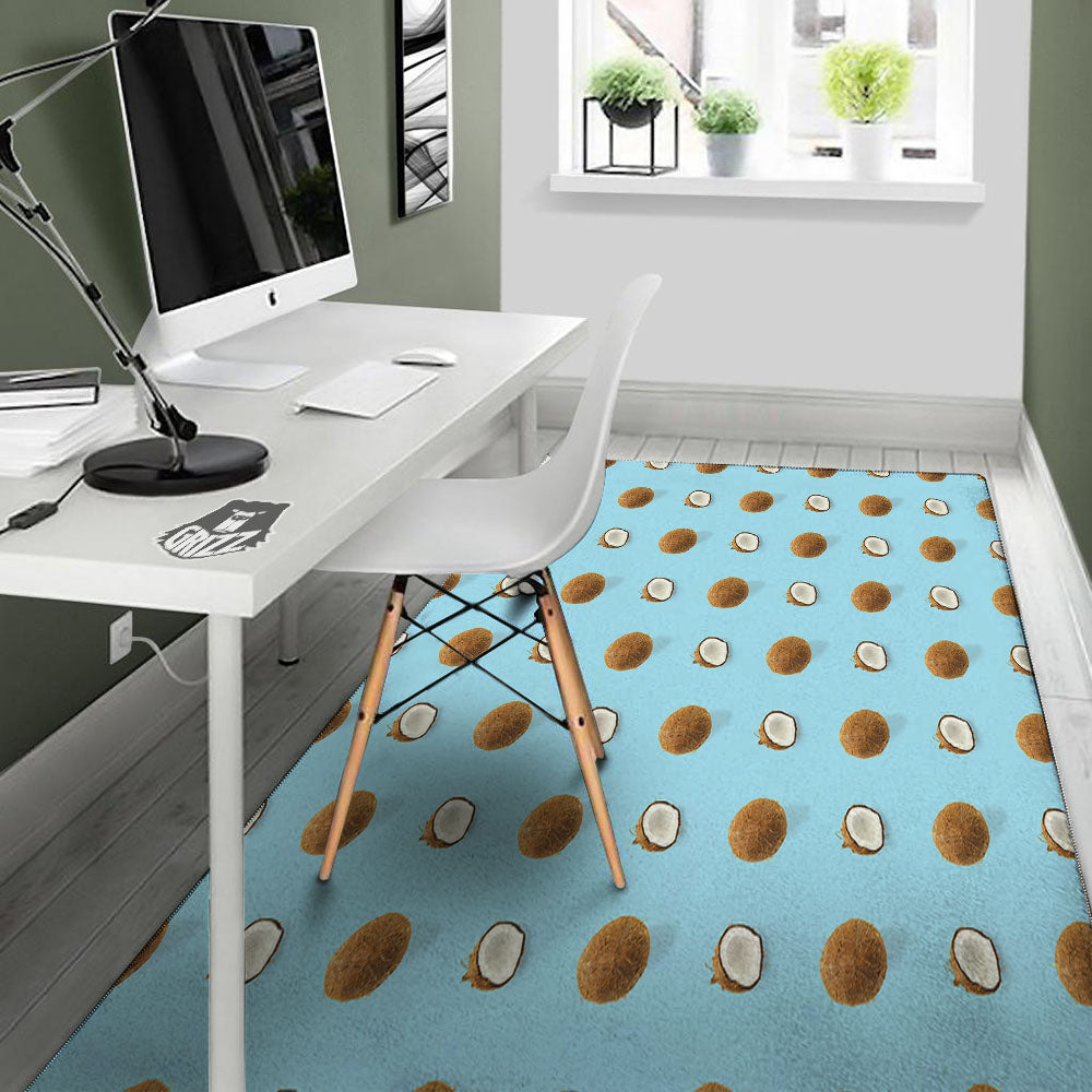 Coconut Blue Summer Print Pattern Floor Mat-grizzshop