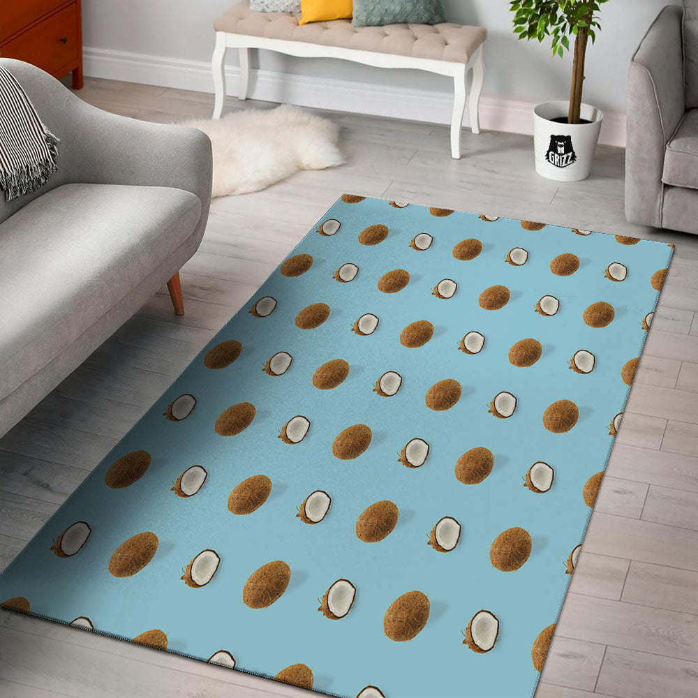 Coconut Blue Summer Print Pattern Floor Mat-grizzshop