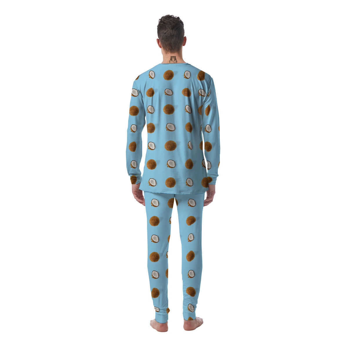 Coconut Blue Summer Print Pattern Men's Pajamas-grizzshop