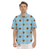 Coconut Blue Summer Print Pattern Men's Short Sleeve Shirts-grizzshop