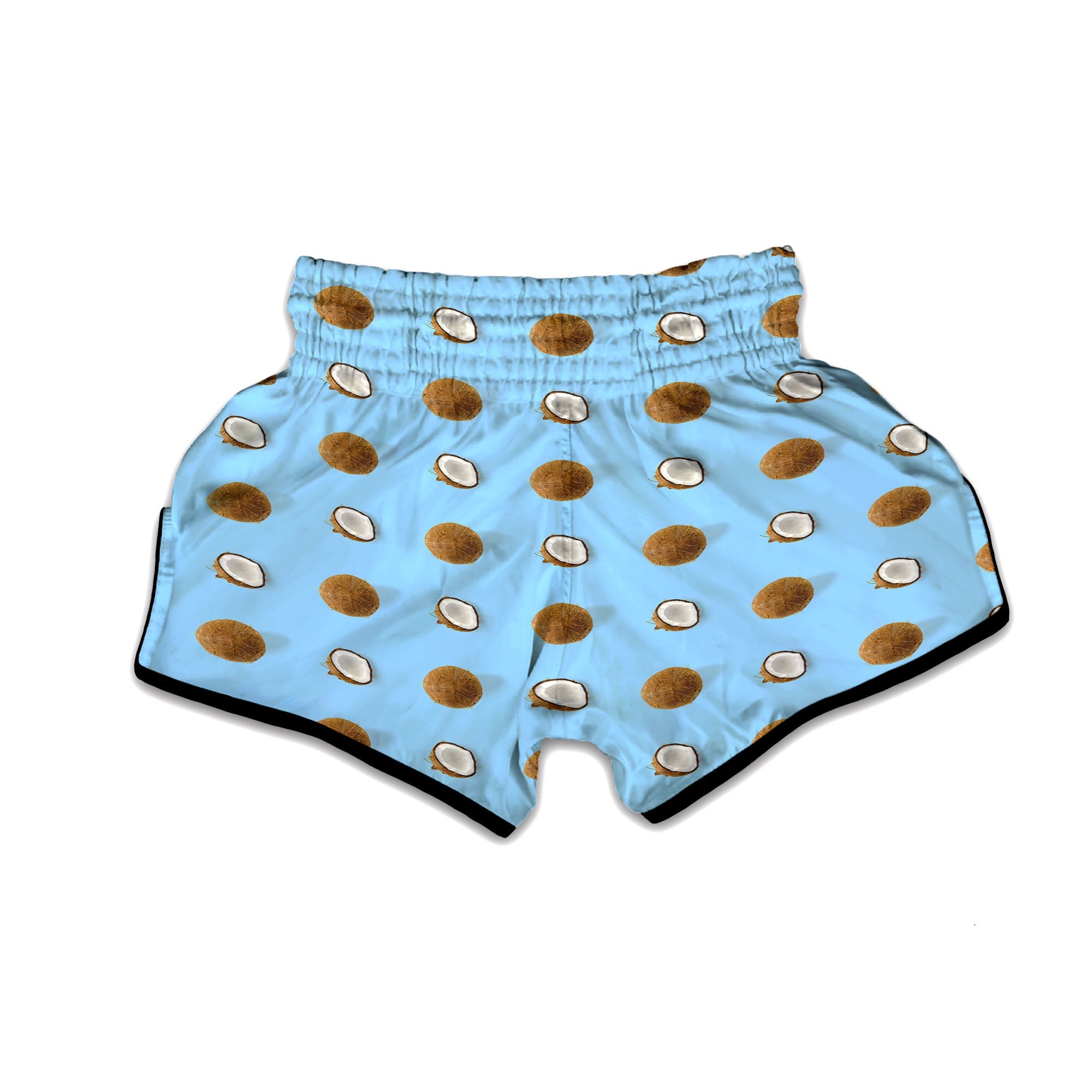 Coconut Blue Summer Print Pattern Muay Thai Boxing Shorts-grizzshop