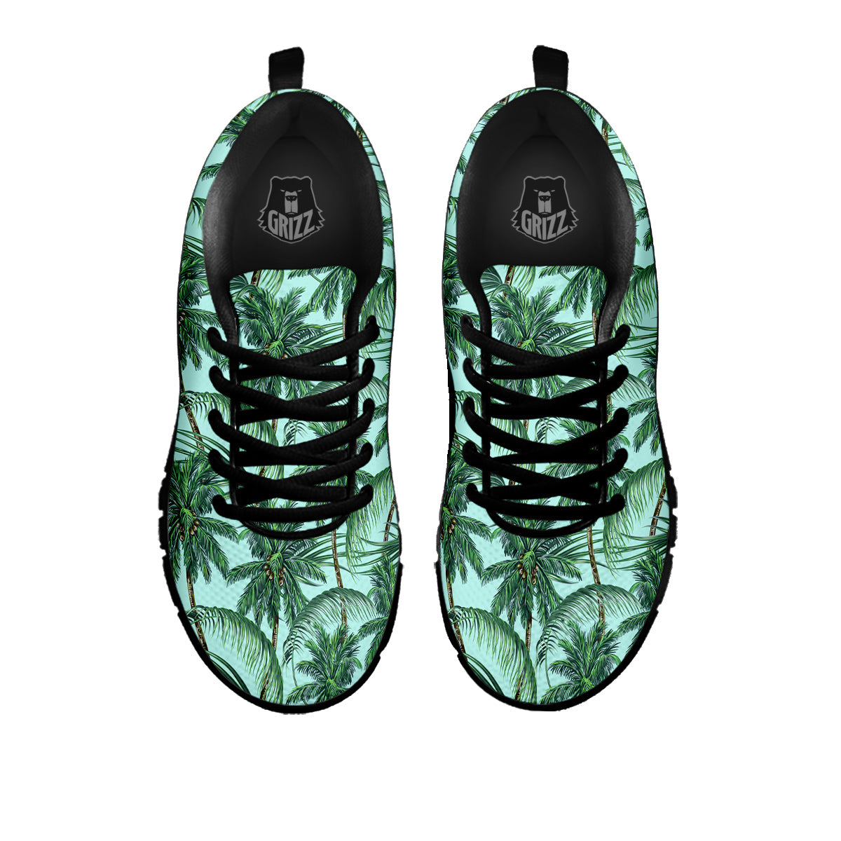 Coconut Leaf Print Black Sneaker-grizzshop