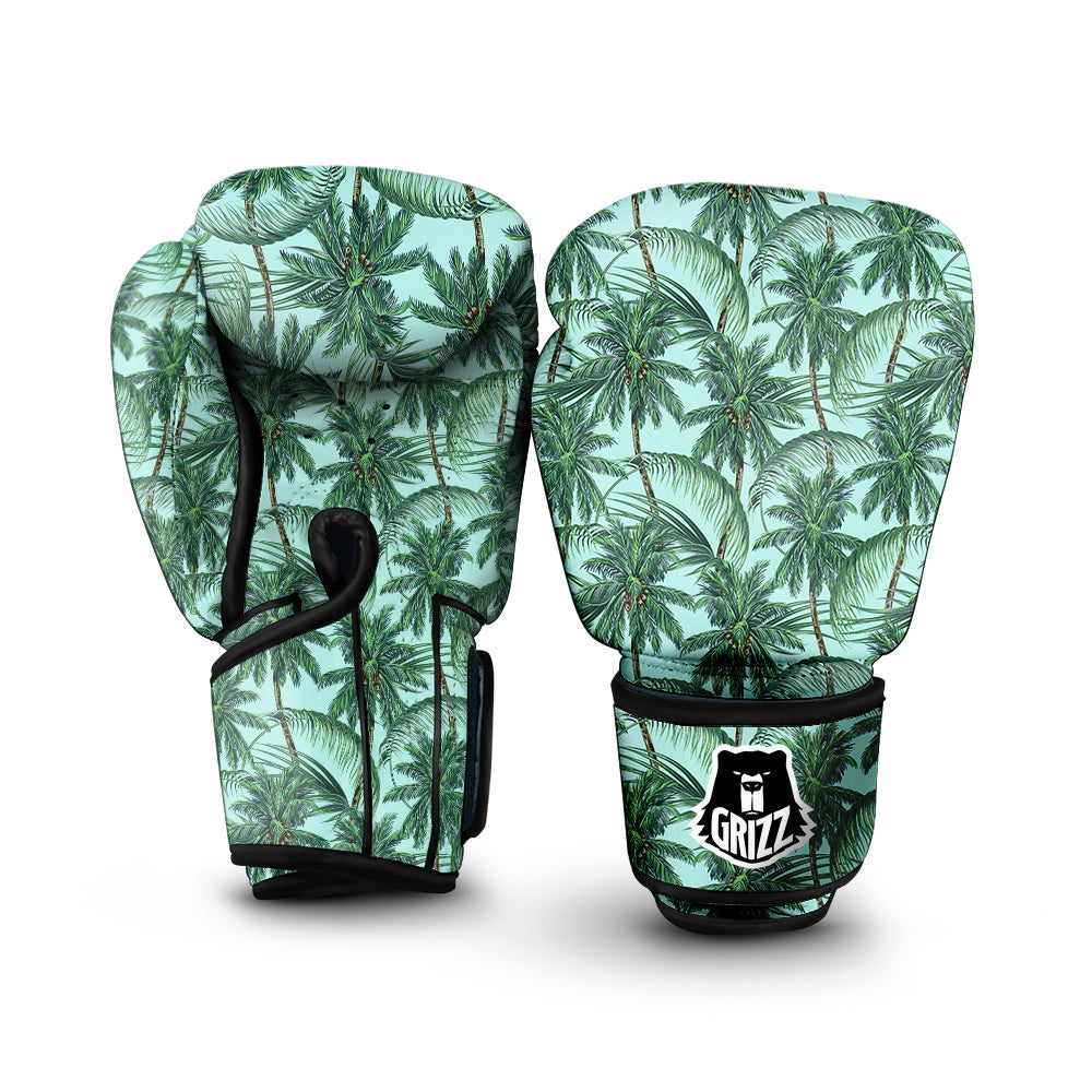 Coconut Leaf Print Boxing Gloves-grizzshop