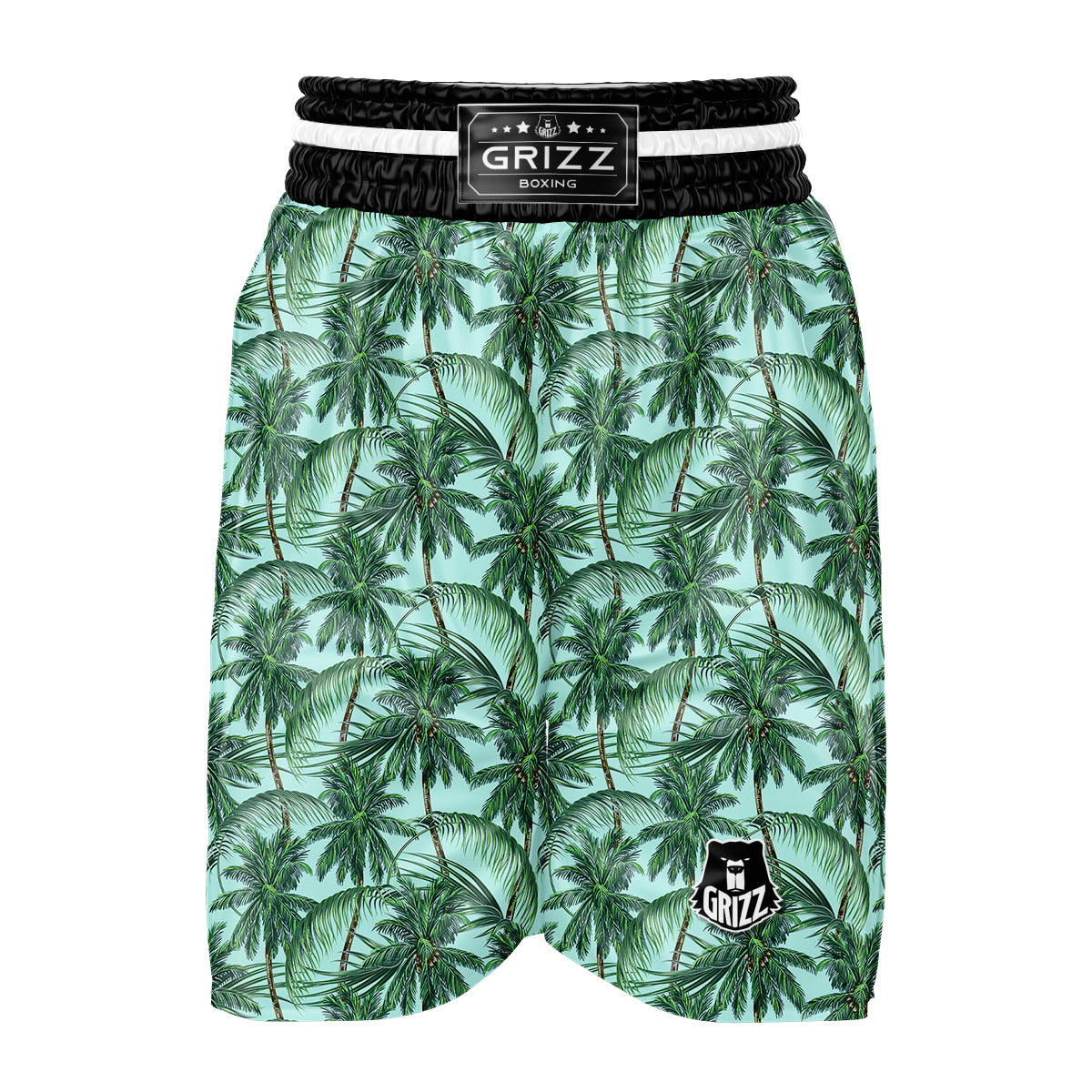 Coconut Leaf Print Boxing Shorts-grizzshop
