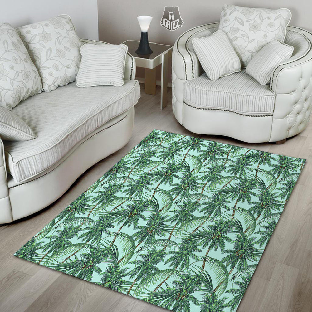 Coconut Leaf Print Floor Mat-grizzshop
