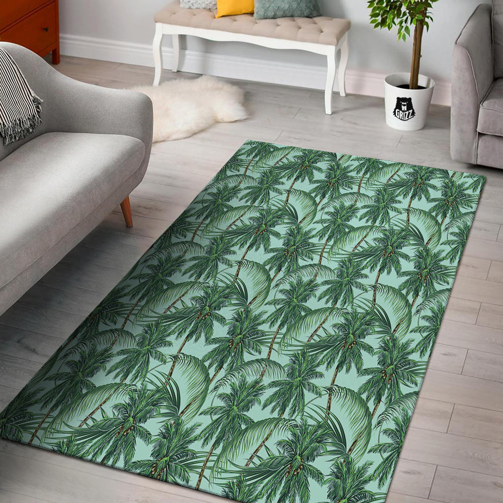 Coconut Leaf Print Floor Mat-grizzshop