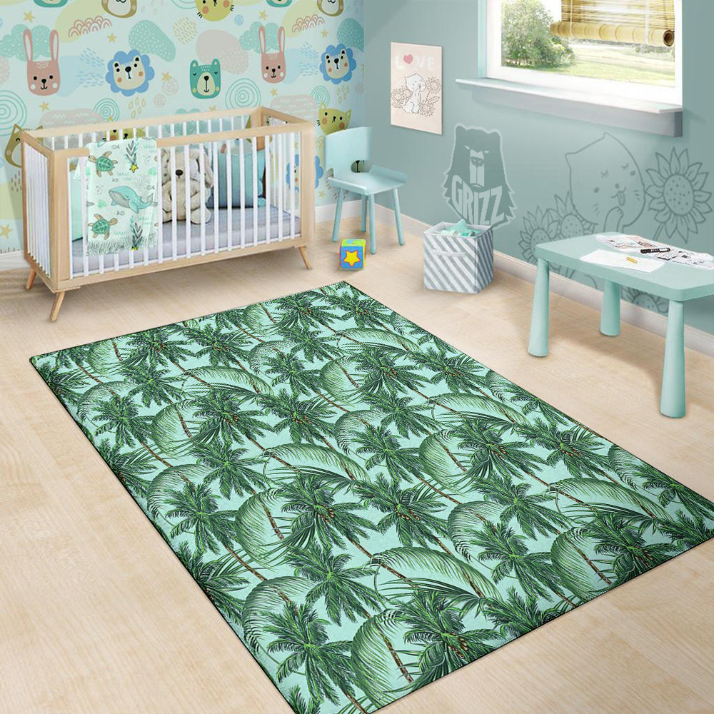 Coconut Leaf Print Floor Mat-grizzshop