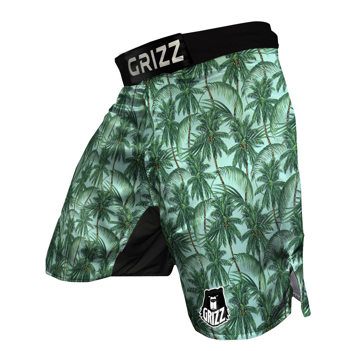 Coconut Leaf Print MMA Shorts-grizzshop