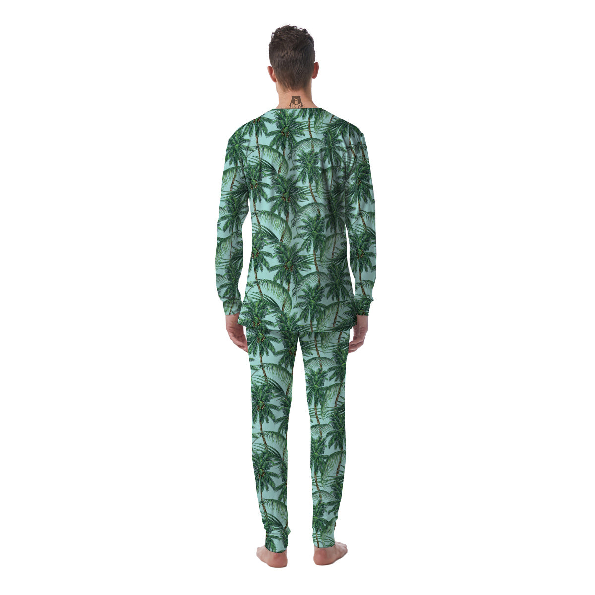 Coconut Leaf Print Men's Pajamas-grizzshop