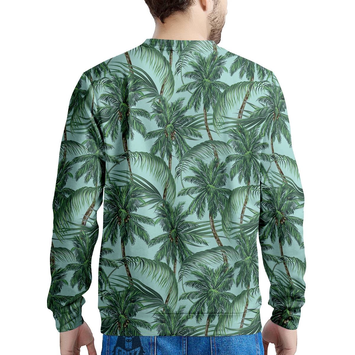 Coconut Leaf Print Men's Sweatshirt-grizzshop
