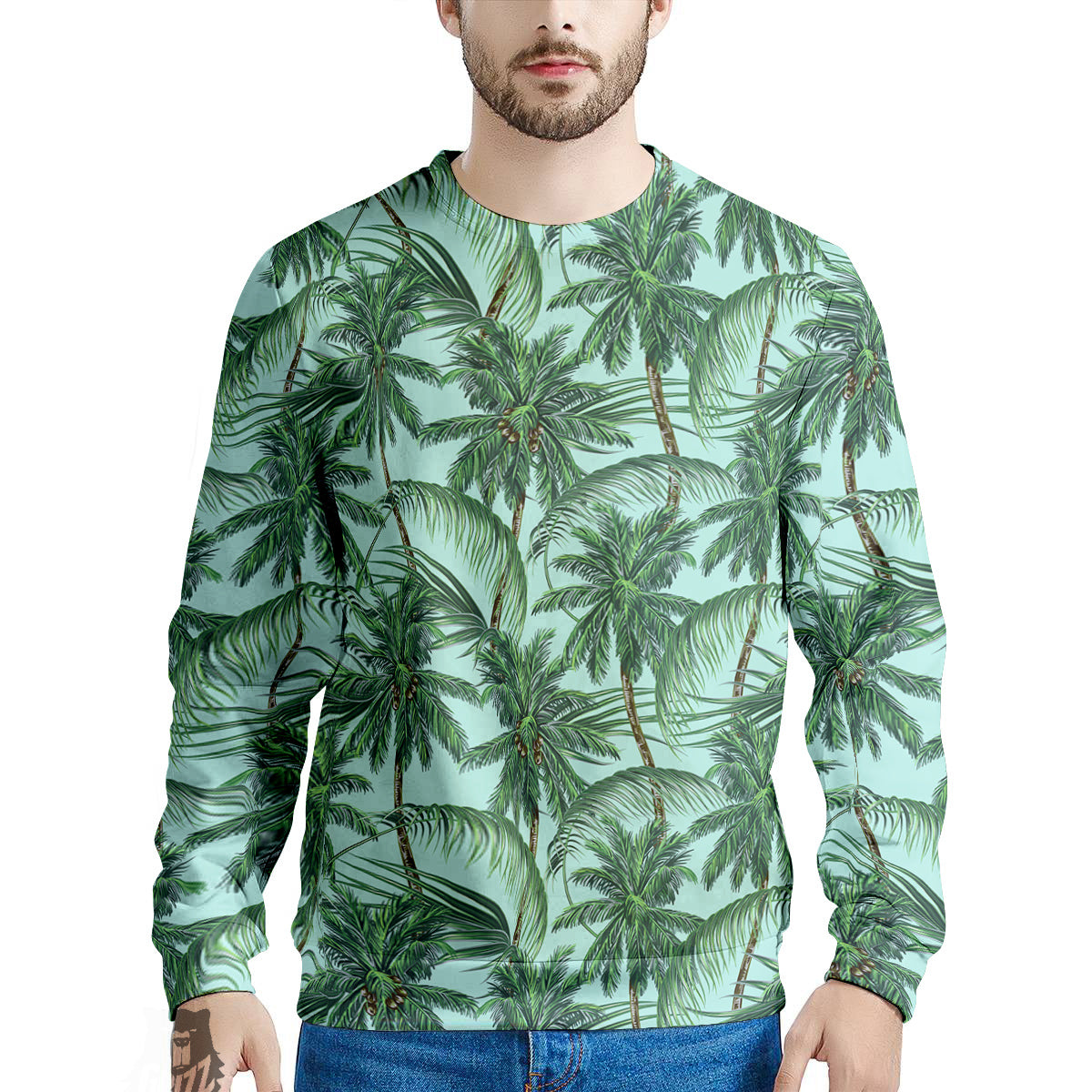 Coconut Leaf Print Men's Sweatshirt-grizzshop