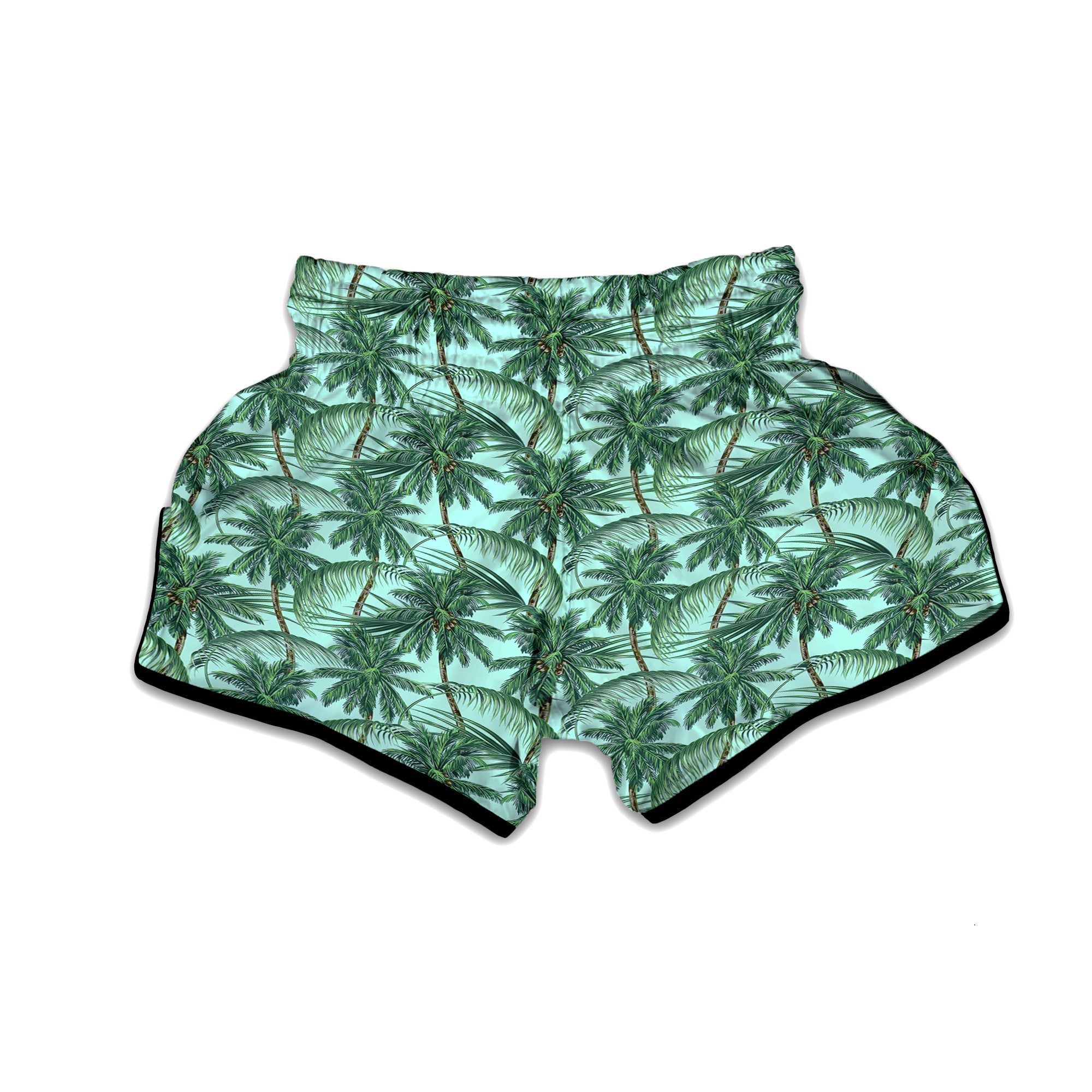 Coconut Leaf Print Muay Thai Boxing Shorts-grizzshop