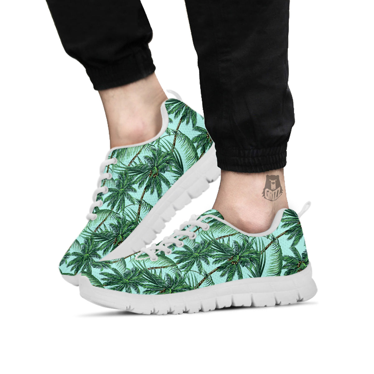 Coconut Leaf Print White Sneaker-grizzshop