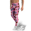 Coconut Pink And Palm Leaf Print Pattern Men's Leggings-grizzshop