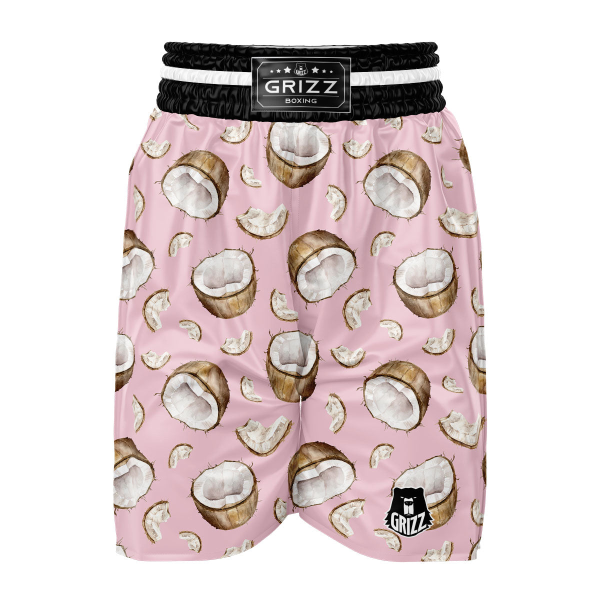 Coconut Pink Print Pattern Boxing Shorts-grizzshop