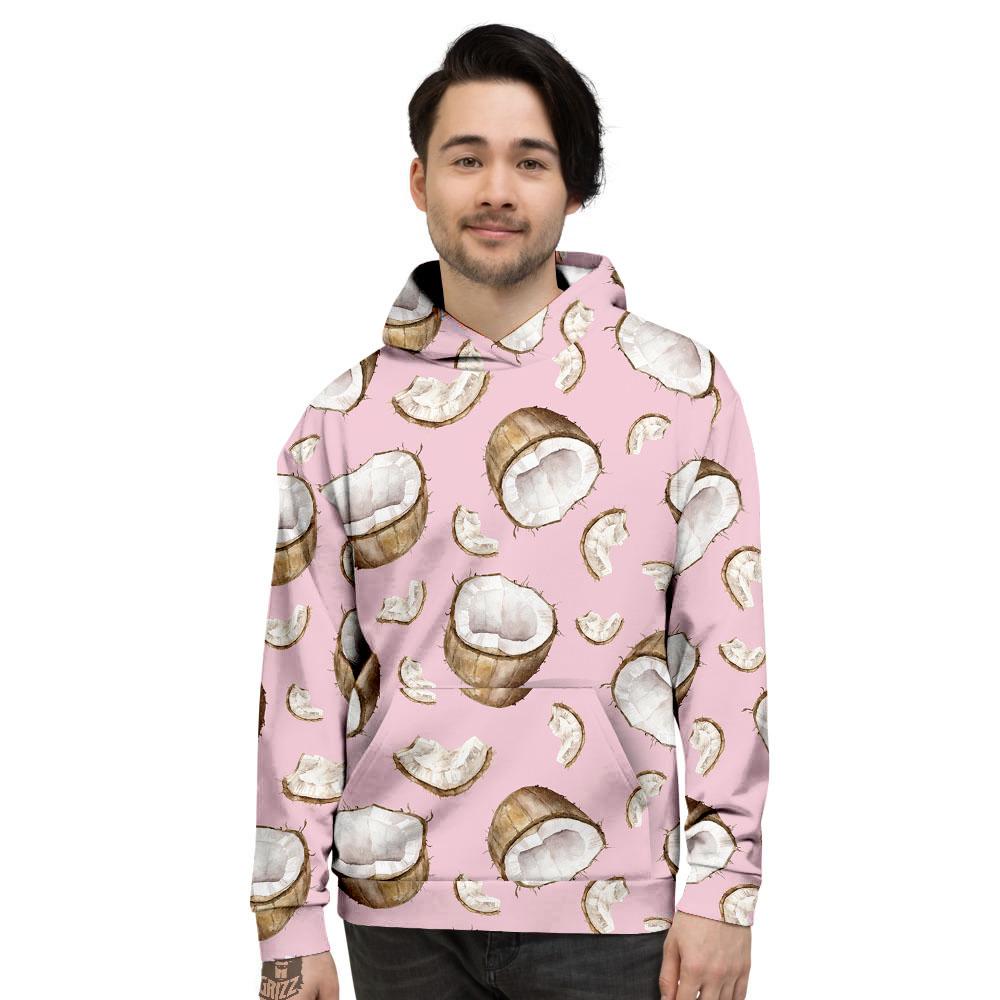 Coconut Pink Print Pattern Men's Hoodie-grizzshop