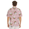 Coconut Pink Print Pattern Men's Short Sleeve Shirts-grizzshop