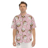 Coconut Pink Print Pattern Men's Short Sleeve Shirts-grizzshop