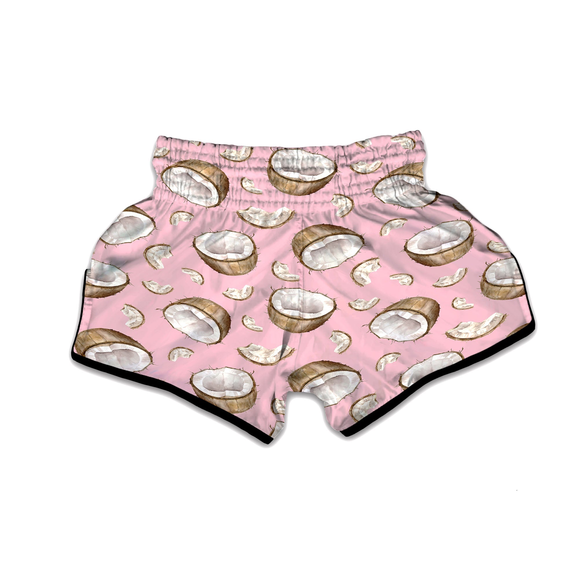 Coconut Pink Print Pattern Muay Thai Boxing Shorts-grizzshop