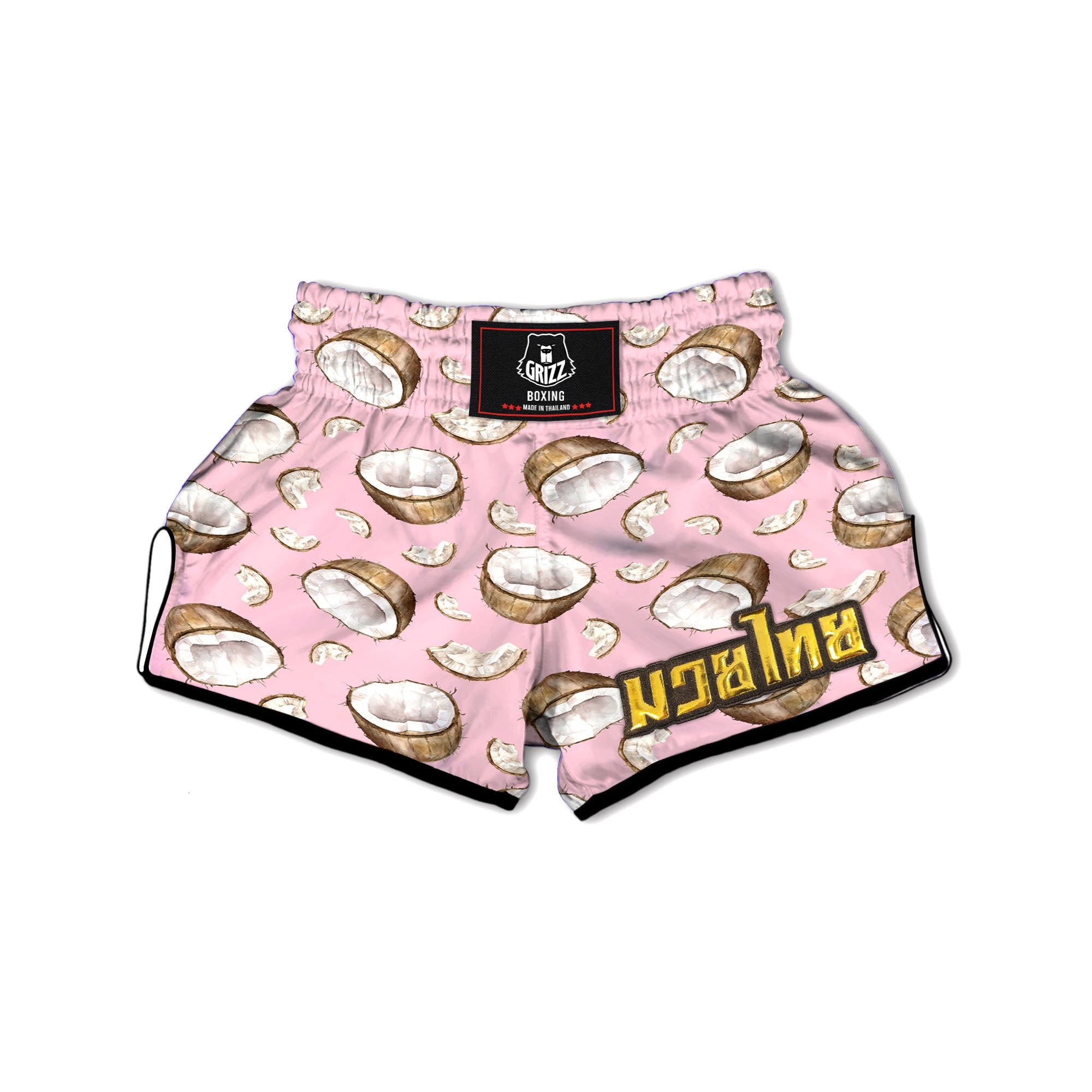 Coconut Pink Print Pattern Muay Thai Boxing Shorts-grizzshop
