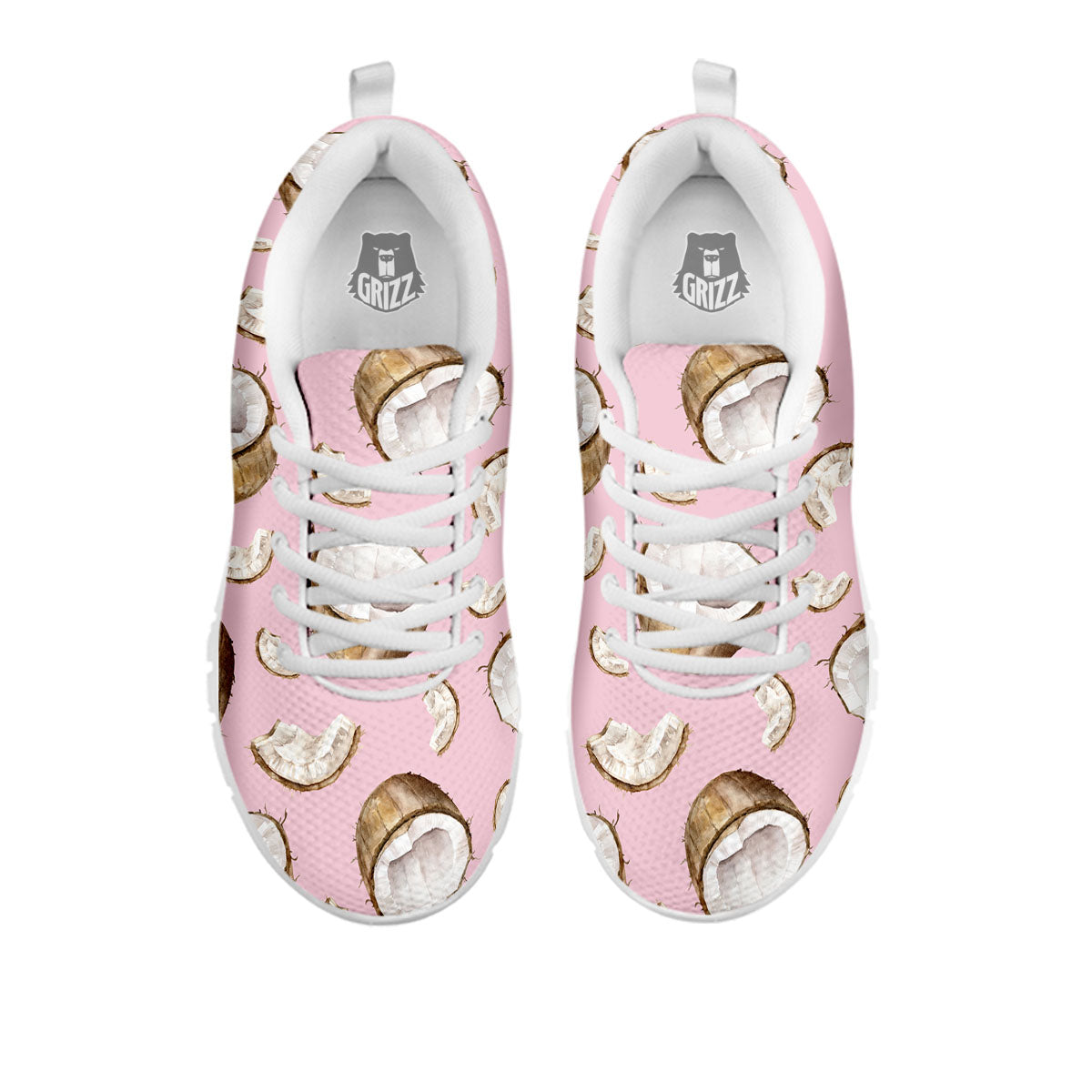 Coconut Pink Print Pattern White Sneaker-grizzshop