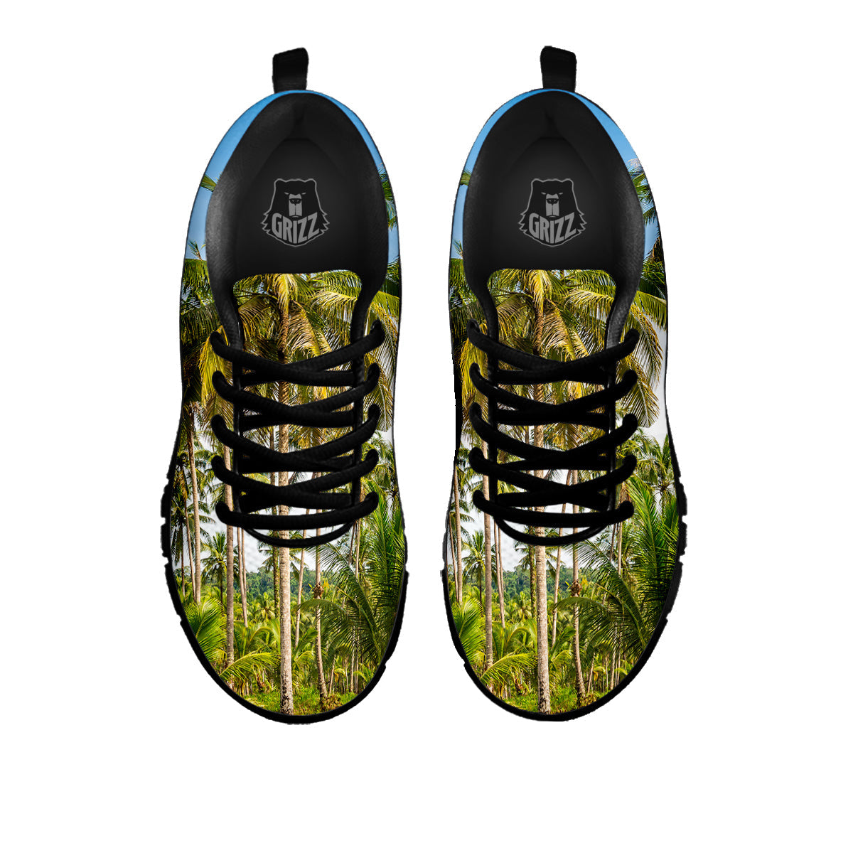 Coconut Tree Print Black Sneaker-grizzshop