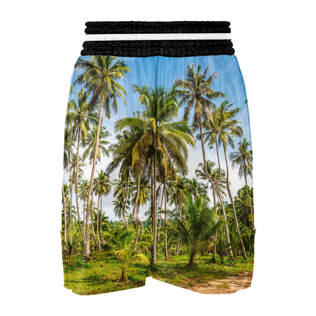 Coconut Tree Print Boxing Shorts-grizzshop
