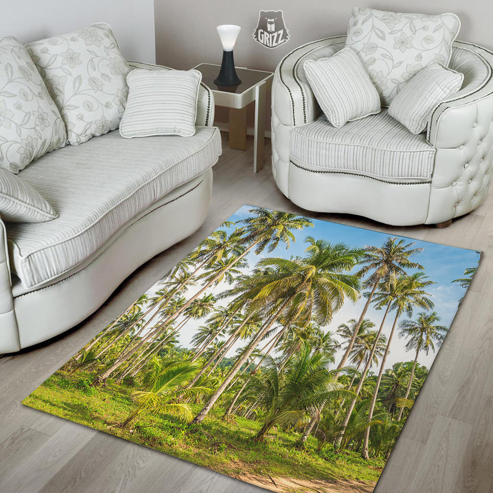 Coconut Tree Print Floor Mat-grizzshop