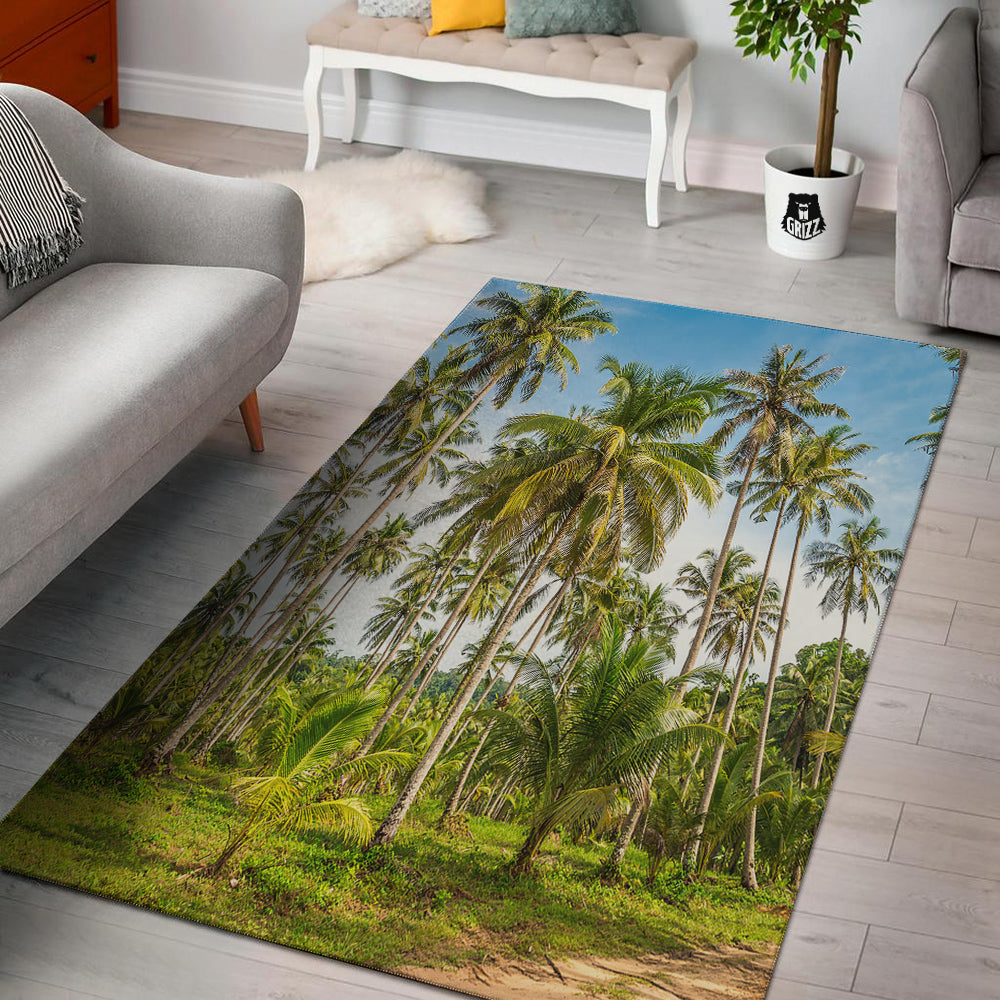 Coconut Tree Print Floor Mat-grizzshop