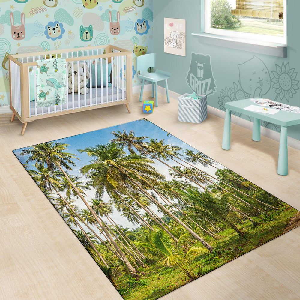 Coconut Tree Print Floor Mat-grizzshop