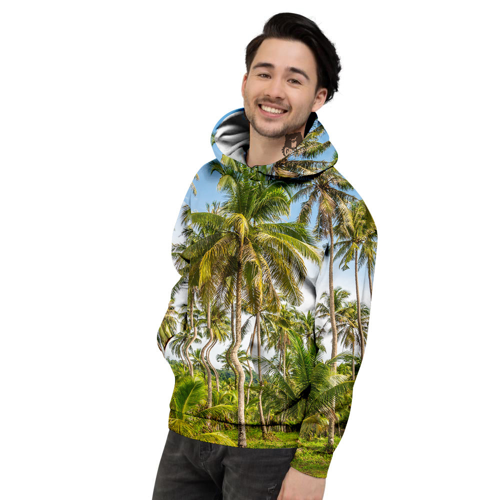 Coconut Tree Print Men's Hoodie-grizzshop