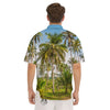 Coconut Tree Print Men's Short Sleeve Shirts-grizzshop