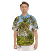 Coconut Tree Print Men's Short Sleeve Shirts-grizzshop