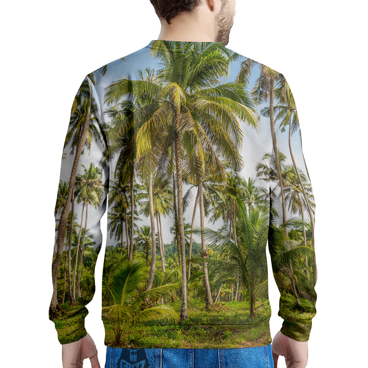 Coconut Tree Print Men's Sweatshirt-grizzshop
