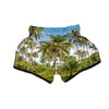 Coconut Tree Print Muay Thai Boxing Shorts-grizzshop