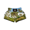 Coconut Tree Print Muay Thai Boxing Shorts-grizzshop