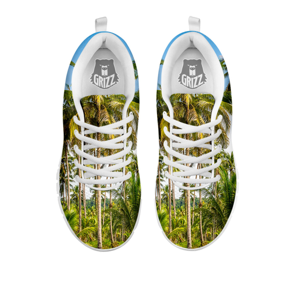 Coconut Tree Print White Sneaker-grizzshop