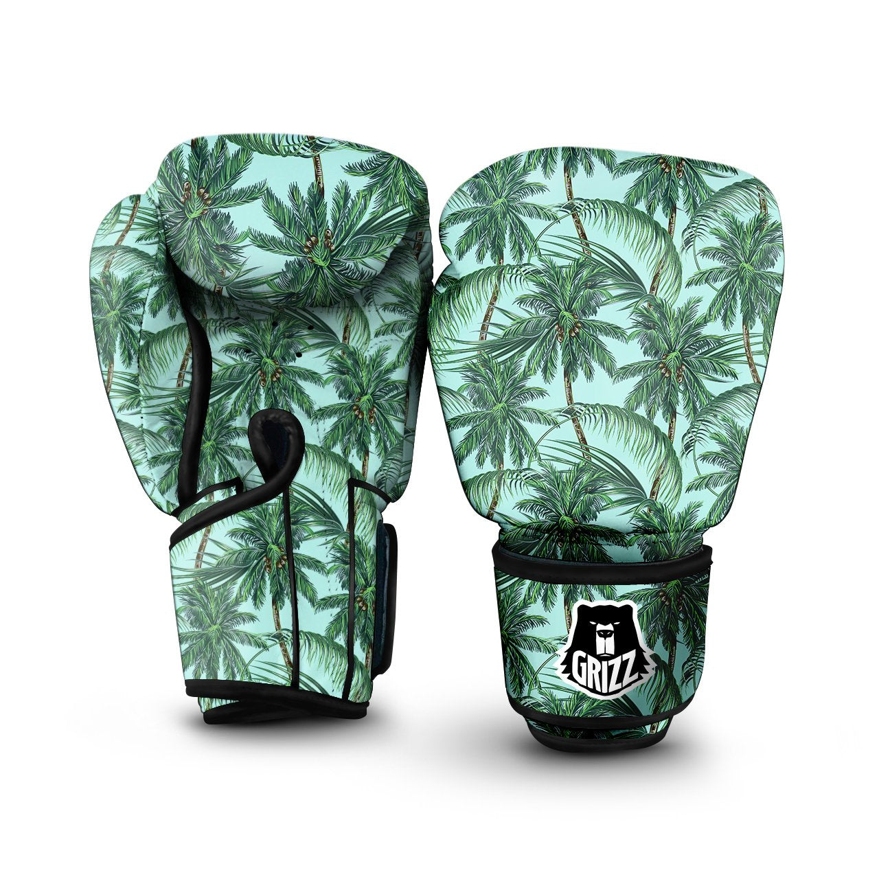 Coconut Tree Vintage Print Pattern Boxing Gloves-grizzshop