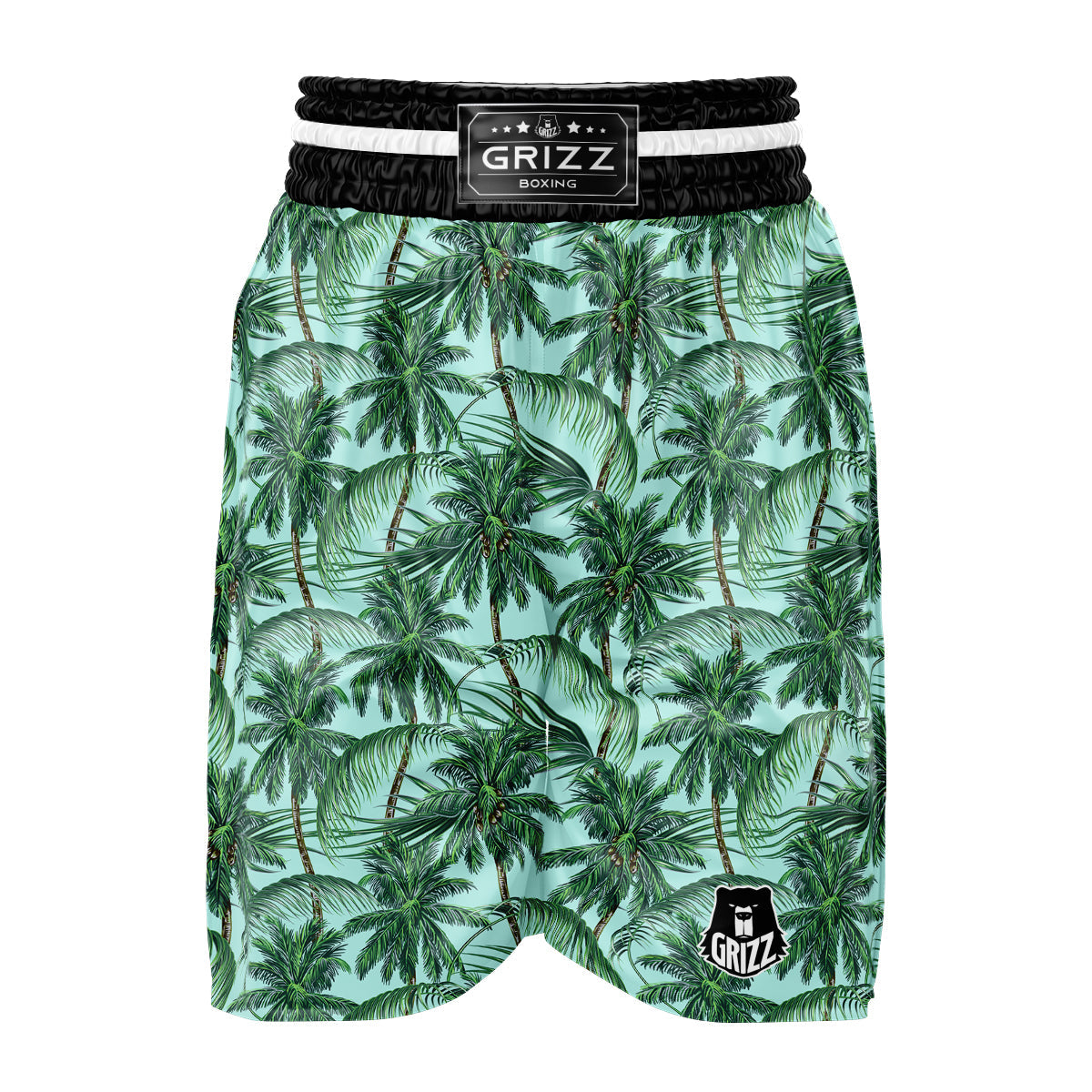 Coconut Tree Vintage Print Pattern Boxing Shorts-grizzshop