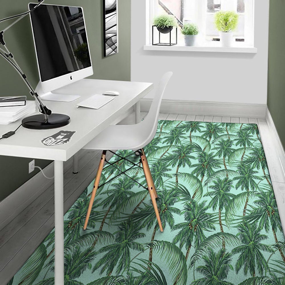 Coconut Tree Vintage Print Pattern Floor Mat-grizzshop
