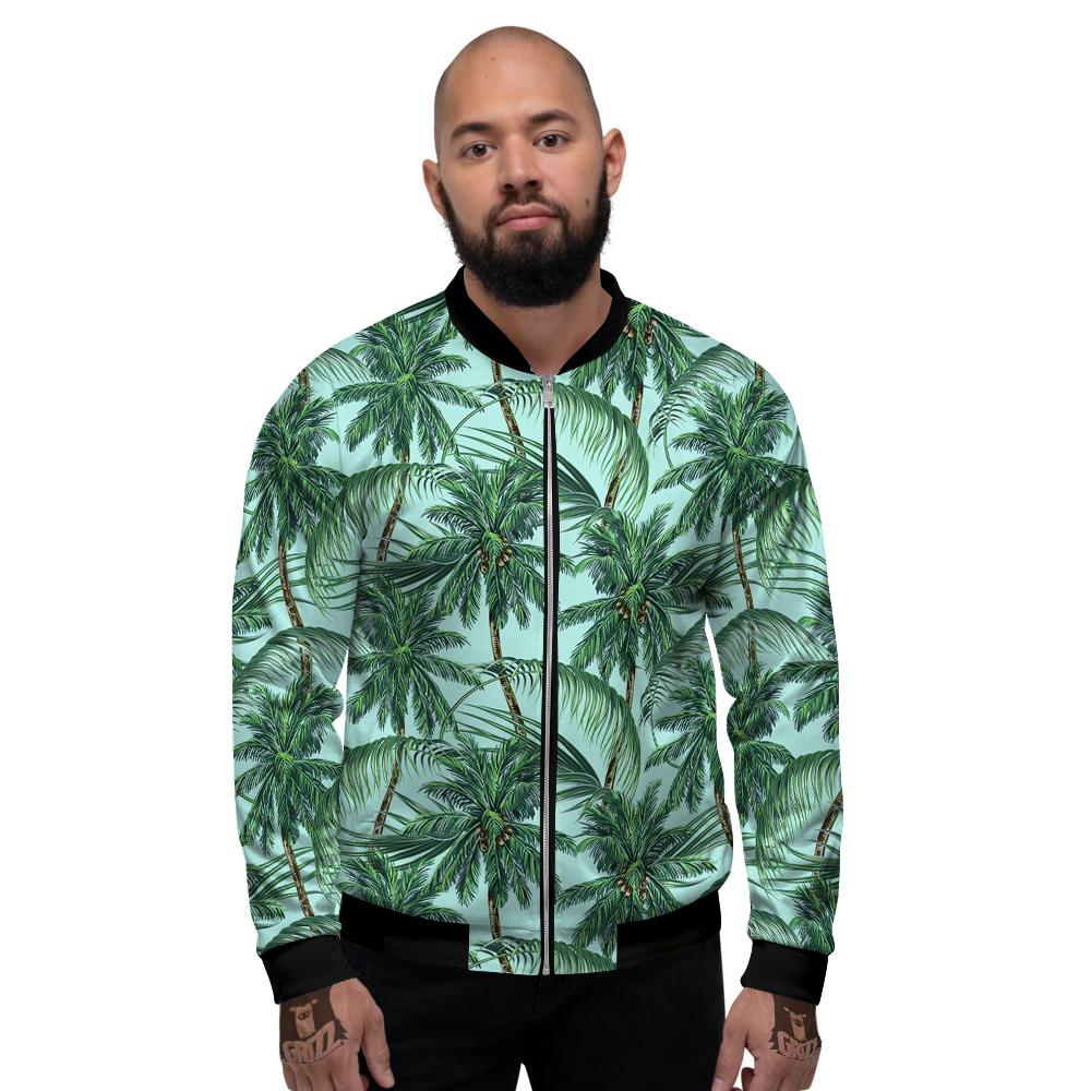 Coconut Tree Vintage Print Pattern Men's Bomber Jacket-grizzshop