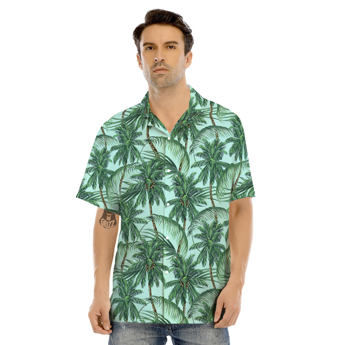 Coconut Tree Vintage Print Pattern Men's Hawaiian Shirt-grizzshop