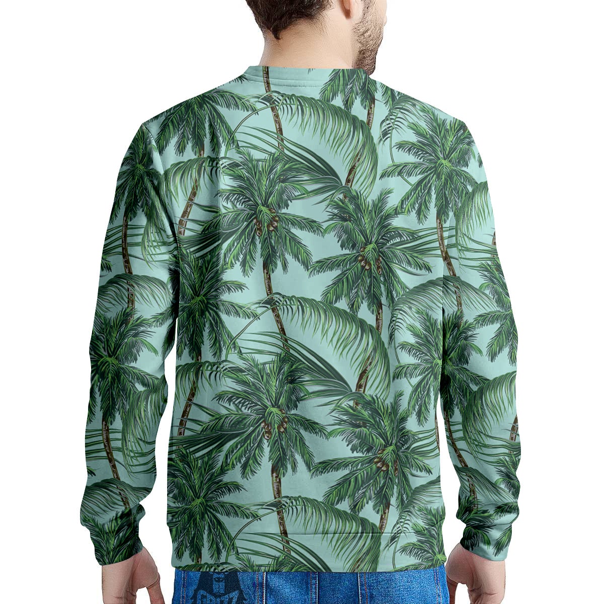 Coconut Tree Vintage Print Pattern Men's Sweatshirt-grizzshop