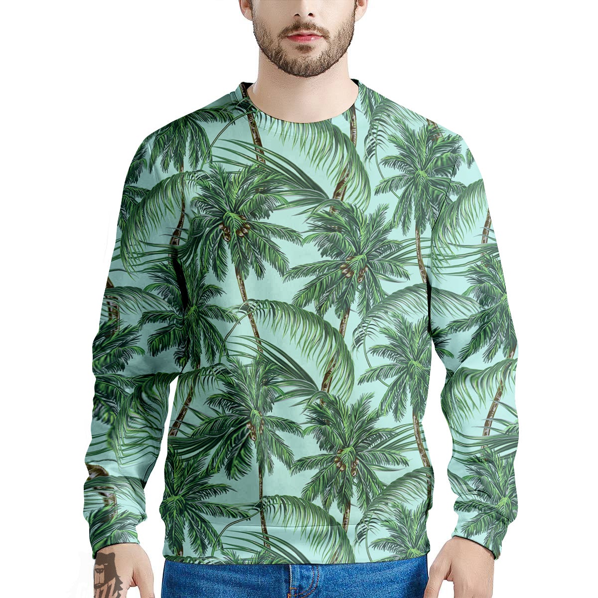 Coconut Tree Vintage Print Pattern Men's Sweatshirt-grizzshop