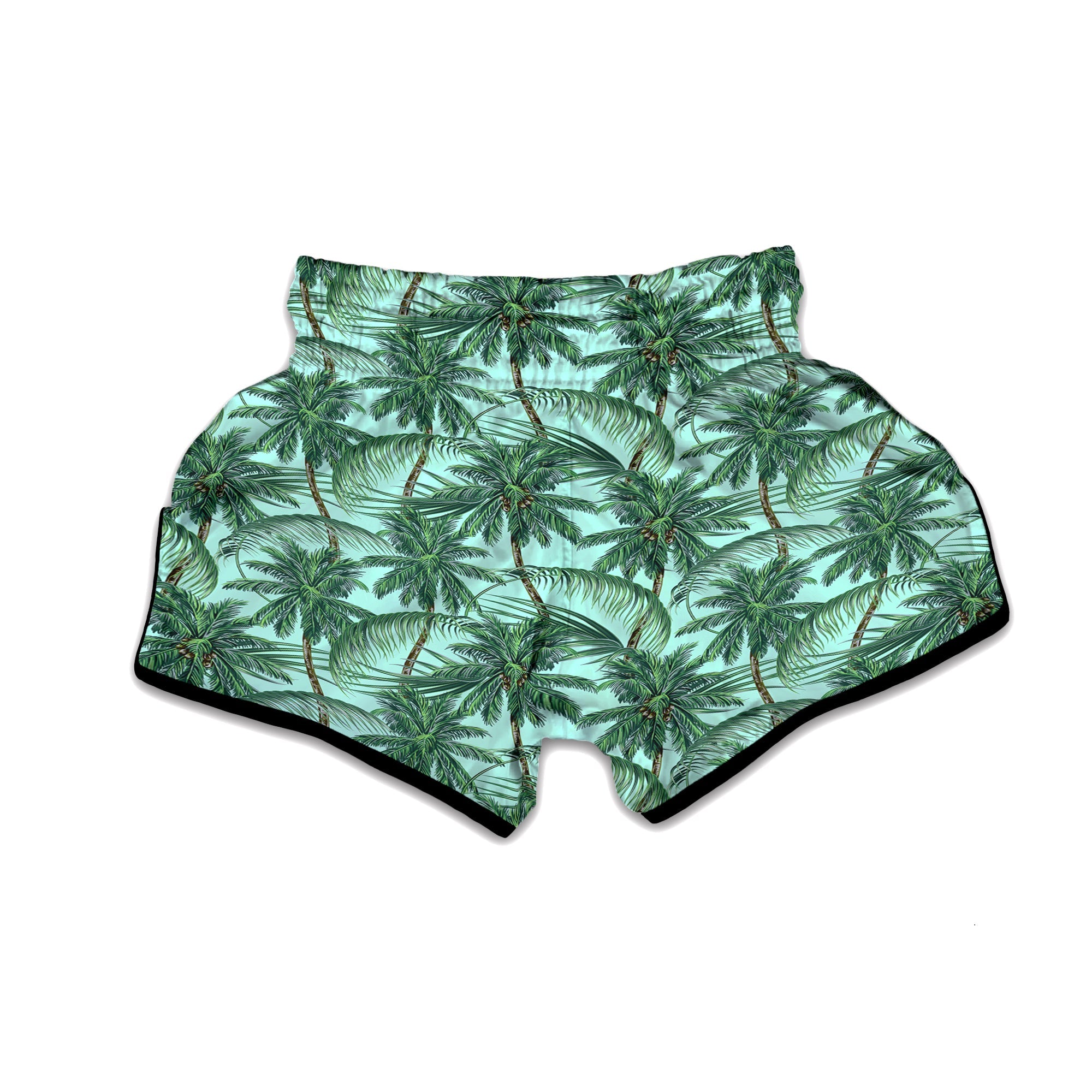Coconut Tree Vintage Print Pattern Muay Thai Boxing Shorts-grizzshop