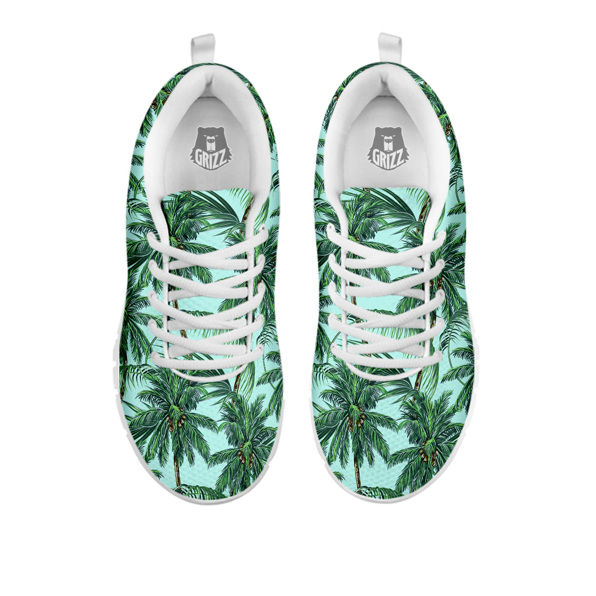 Coconut Tree Vintage Print Pattern White Sneaker-grizzshop